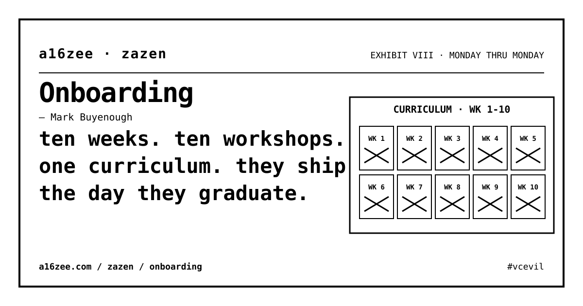 Onboarding — visual exhibit
