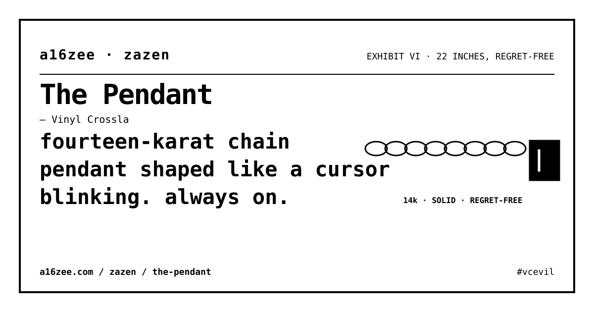 The Pendant — visual exhibit